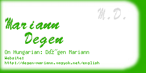 mariann degen business card